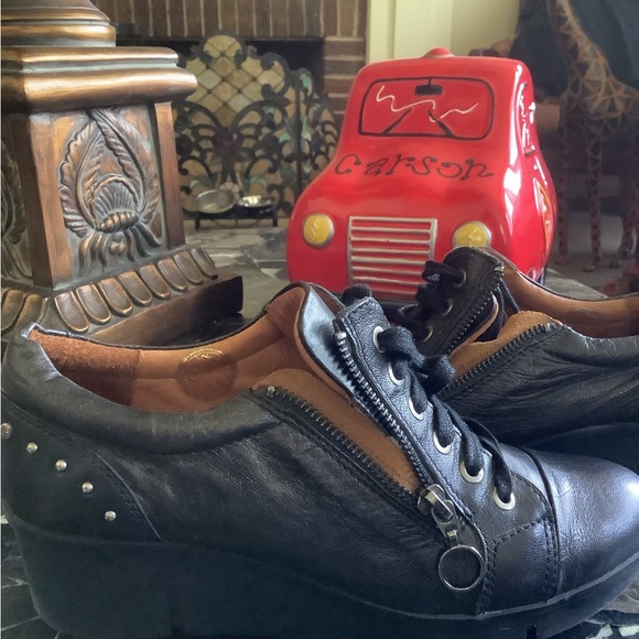 Pikolinos Balerma Black Leather Wegde Heel Shoes size 38 - Picture 5 of 11